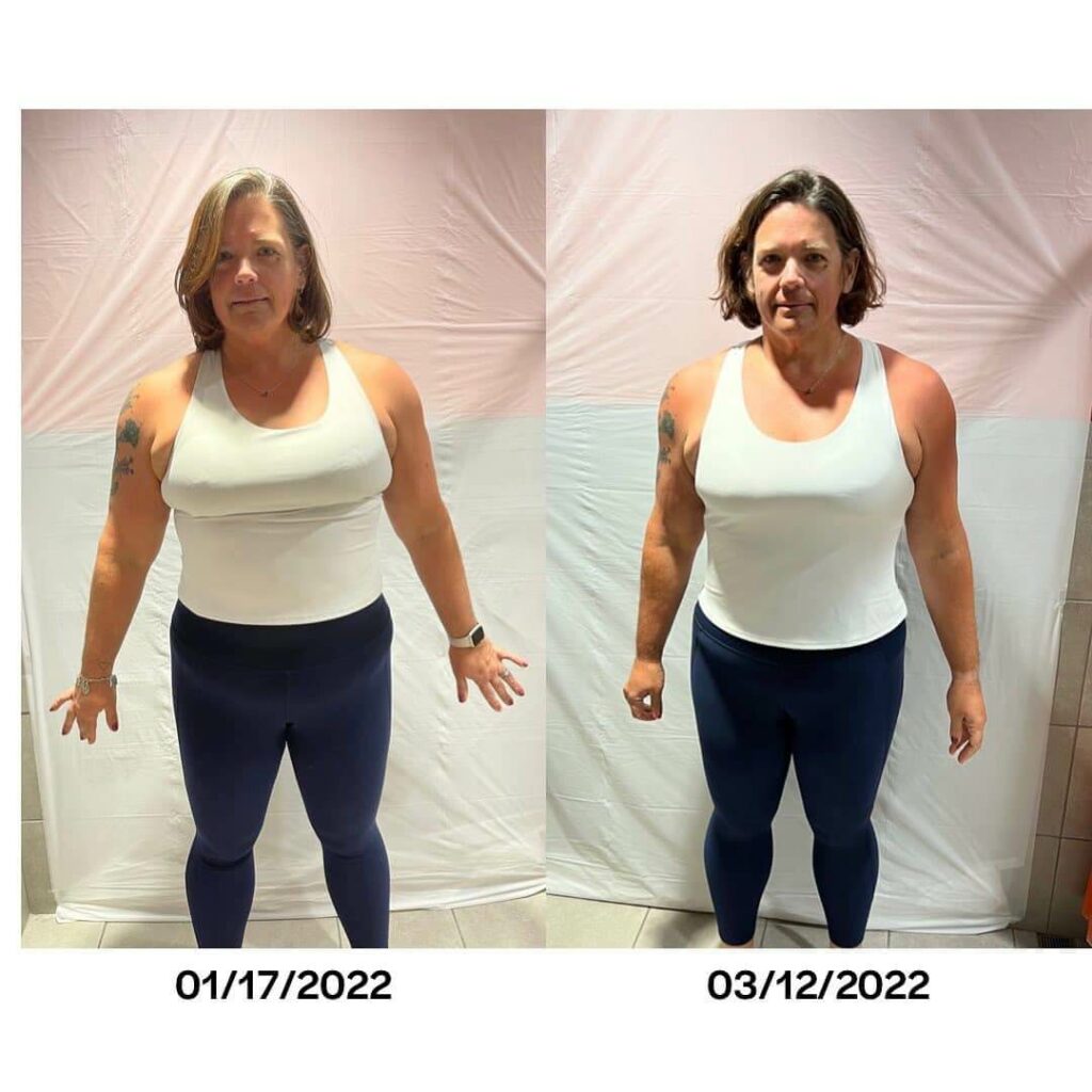 Orangetheory transformation challenge before and after Kari Berger picture 1