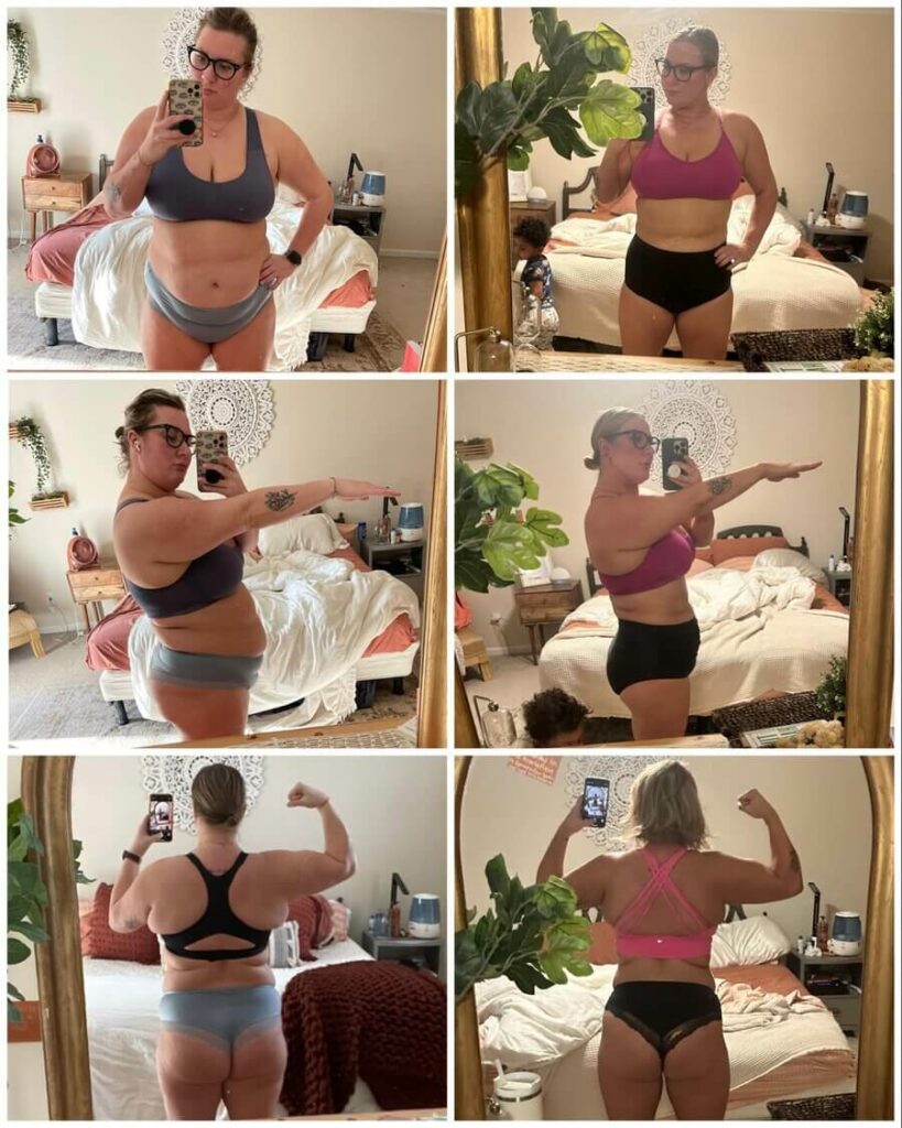 Orangetheory transformation challenge before and after Naomi Hopkins picture