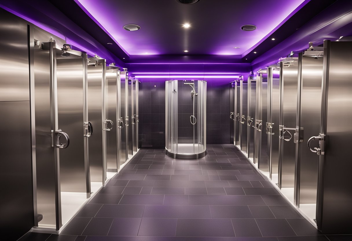The shower stalls at Planet Fitness are enclosed with opaque walls and doors, providing complete privacy for users