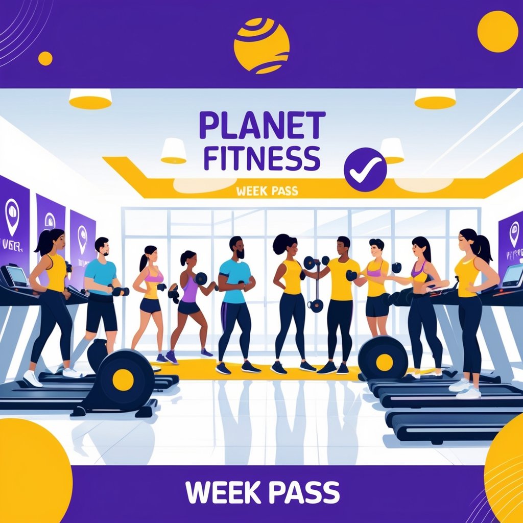 A gym scene with people exercising on treadmills and weight machines, and staff helping members in a bright and welcoming fitness center.