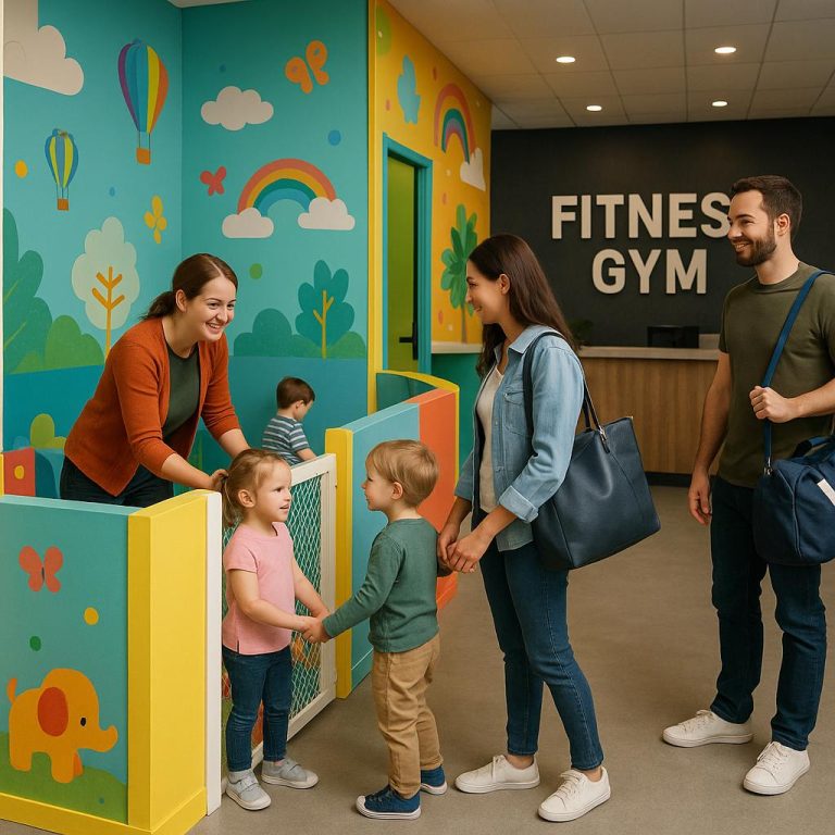 Fitness center with childcare near me