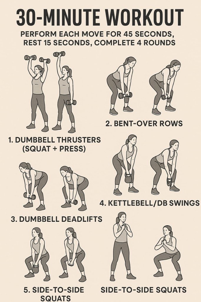 Intermediate Dumbbell HIIT Routine for Women (30 Minutes)