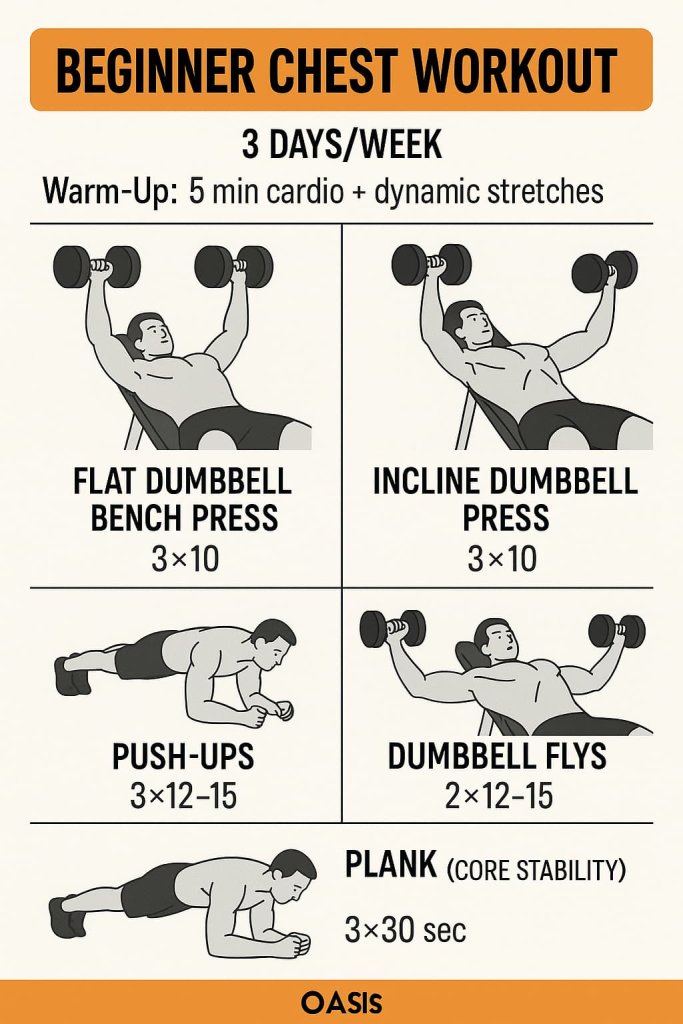 Beginner Chest Workout (3 Days/Week)
