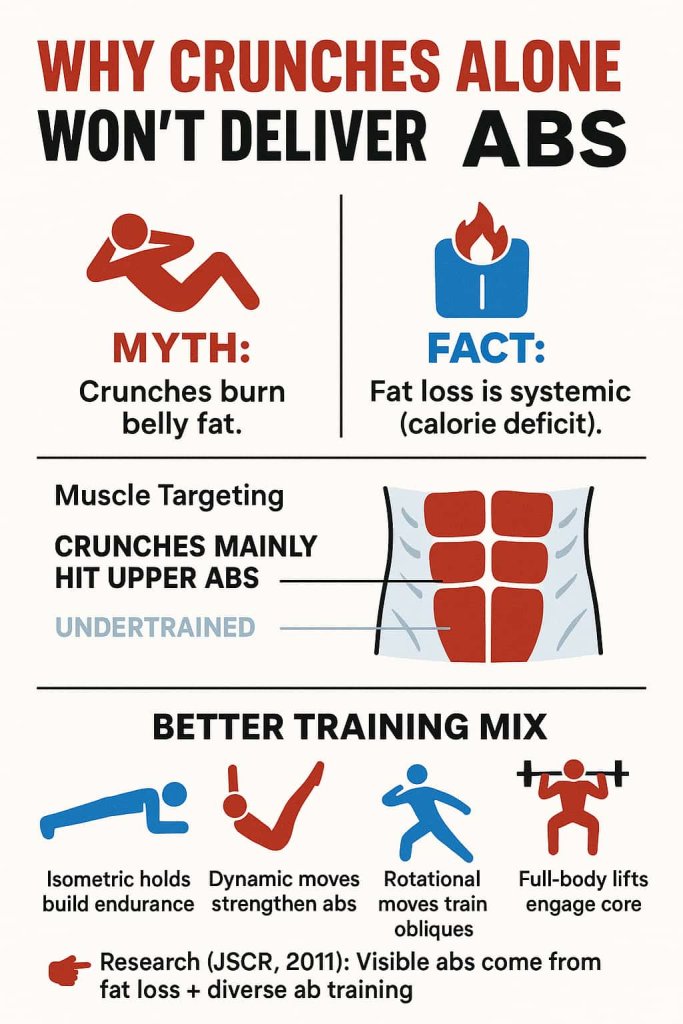Why Crunches Alone Won’t Deliver Six-Pack Abs