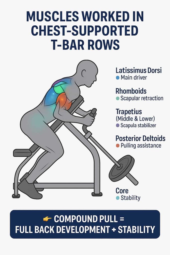 Muscles Worked in Chest-Supported T-Bar Rows