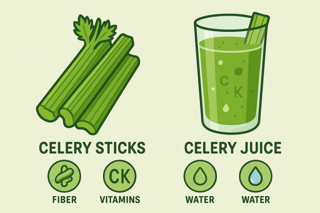 How Celery Juice Differs from Whole Celery