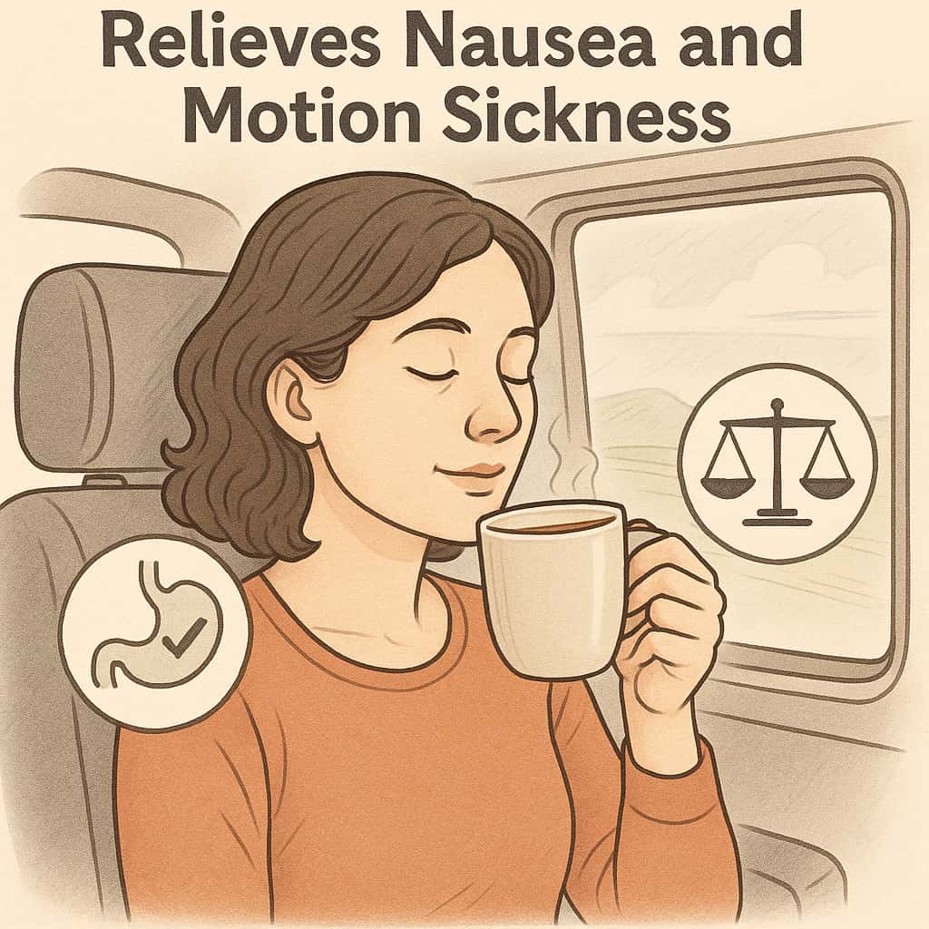 Ginger Tea Relieves Nausea and Motion Sickness