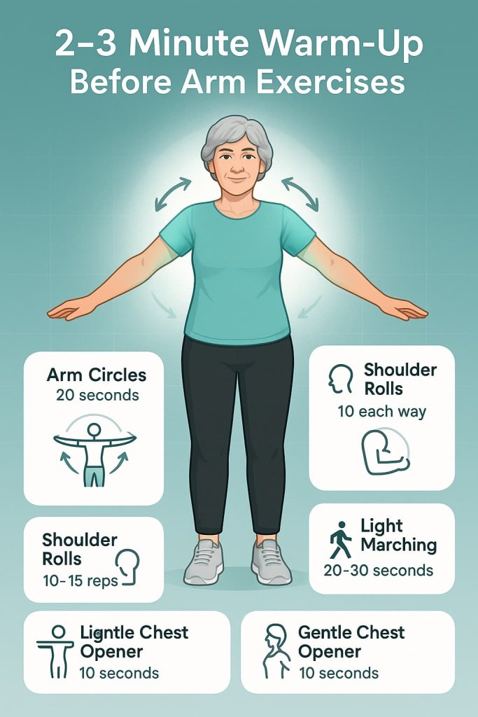 Warm-Up Before You Begin Flabby Arm Exercises for Women Over 50