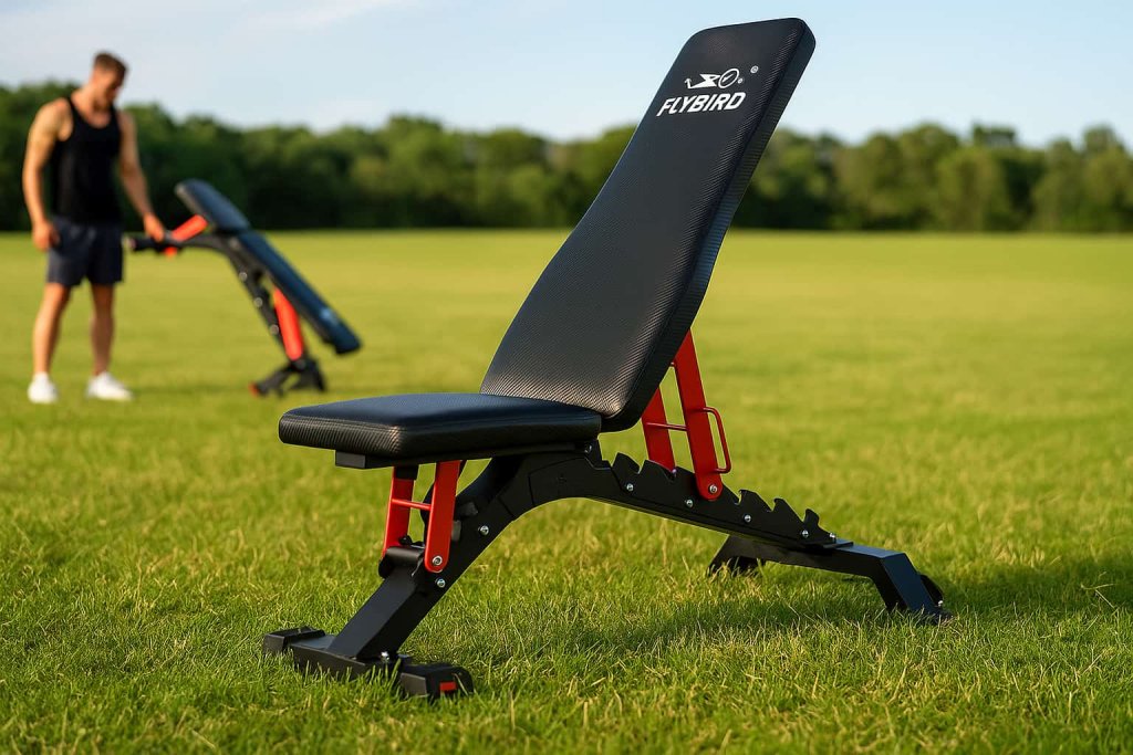FLYBIRD Commercial Grade Adjustable Weight Bench — Best for Heavy Lifters and Compact Home Gyms