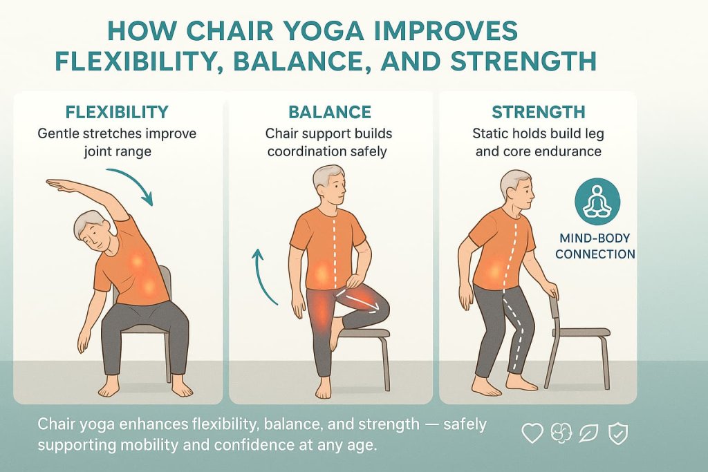 How Chair Yoga Improves Flexibility, Balance, and Strength
