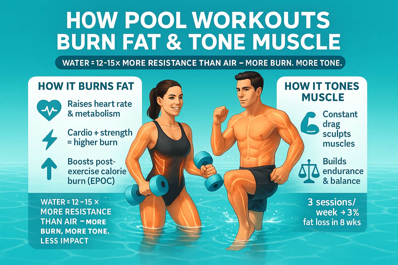 12 Best Pool Workouts for Weight Loss to Burn Fat & Tone Fast