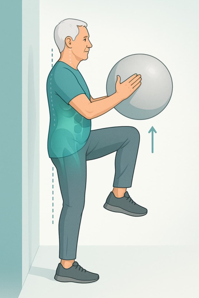 Knee Lifts with Ball Support
