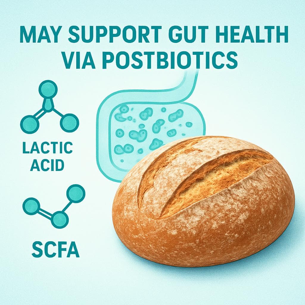 Sourdough Bread May Support Gut Health via Postbiotics