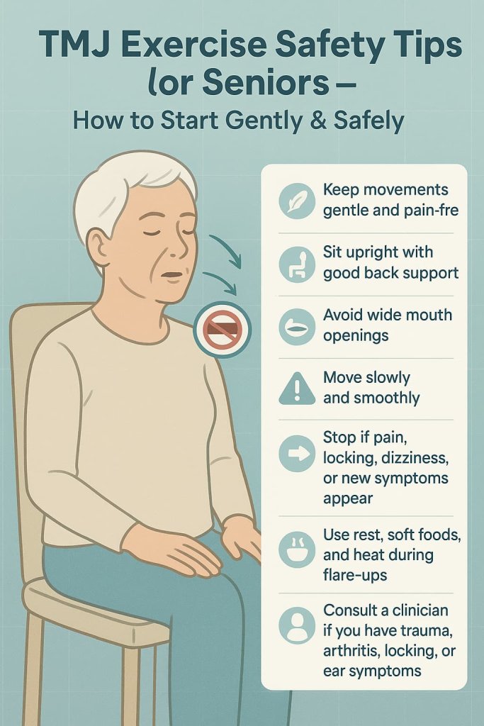 Safety Tips Before Seniors Begin TMJ Exercises