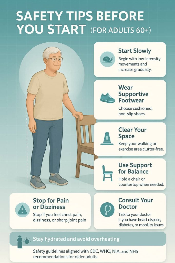 Safety Tips Before You Start (For Adults 60+)