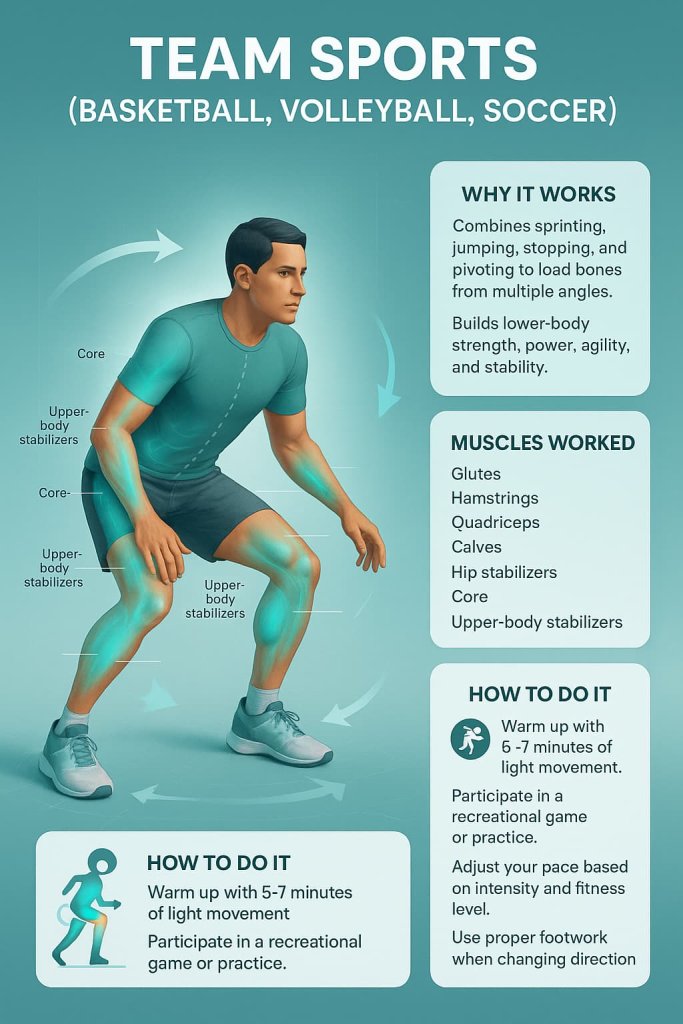 Weight-Bearing Team Sports (Basketball, Volleyball, Soccer) Exercises 