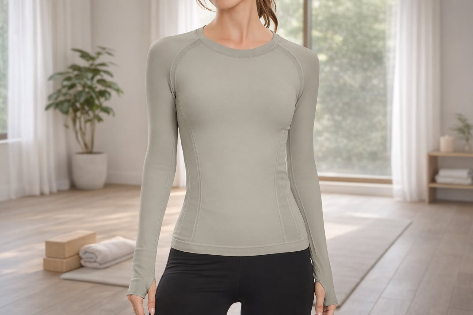 Long Sleeve Yoga Tops For Older Ladies
