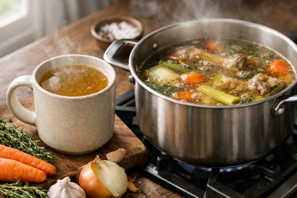 Bone broth and slow-simmered stock