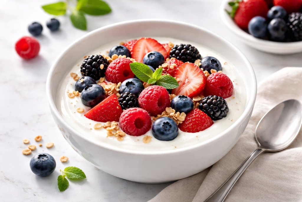 Plain Greek Yogurt With Berries