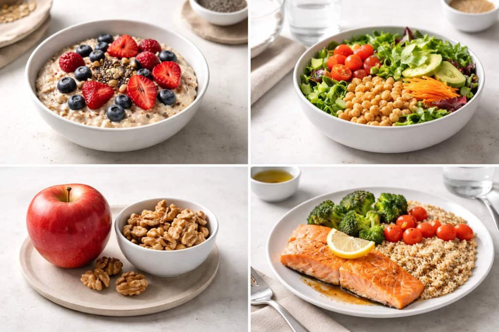 One-day sample menu using foods to lower triglycerides