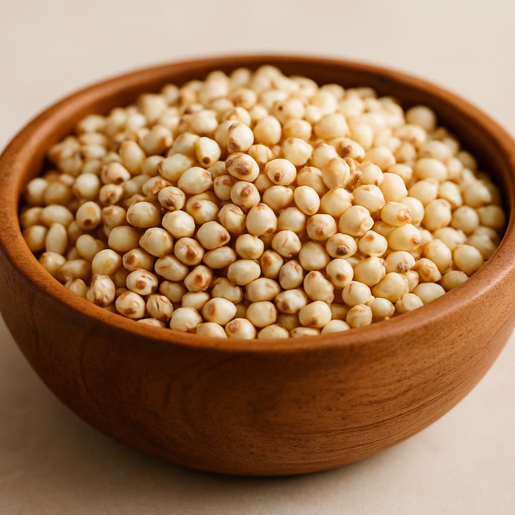 1. Sorghum (~20 g protein per cooked cup)