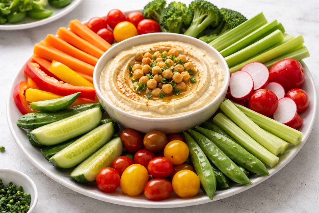  Raw Vegetables With Hummus
