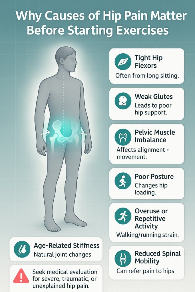 Why Causes of Hip Pain Matter Before Starting Exercises