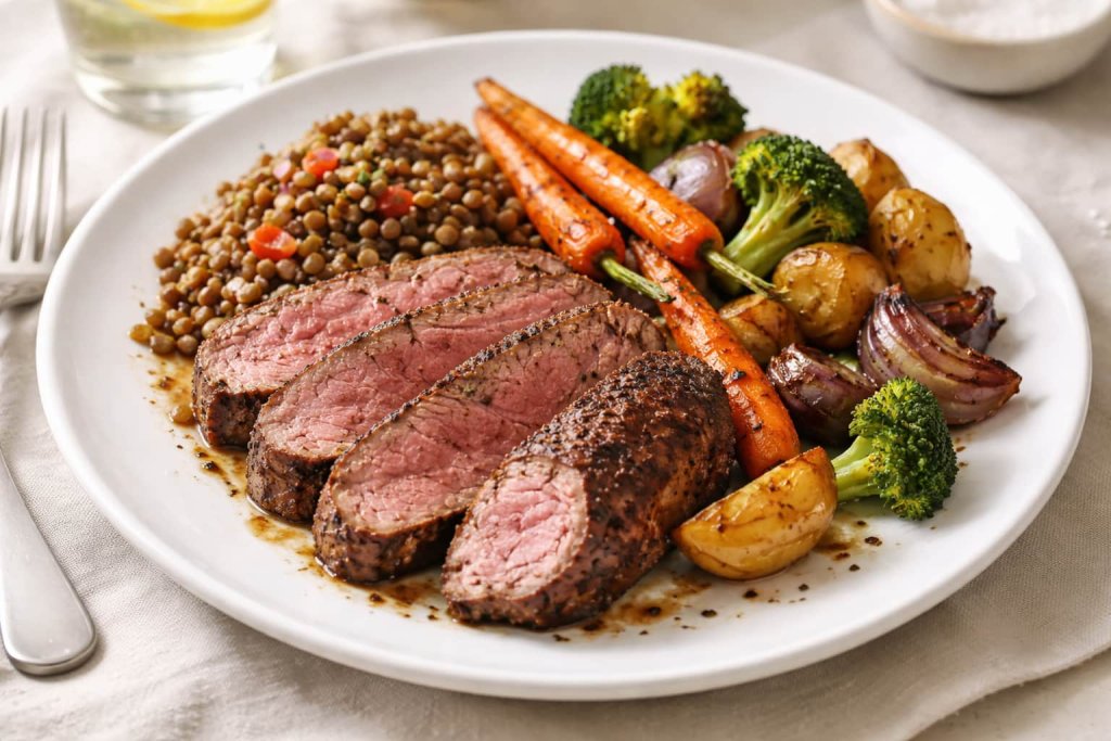 3) Beef, bottom sirloin, roasted