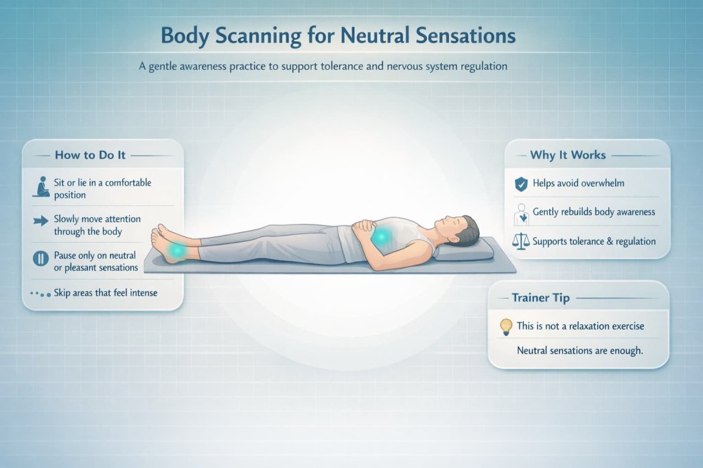 Body Scanning for Neutral Sensations for Somatic Exercises for Trauma