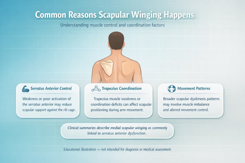 Common reasons scapular winging happens