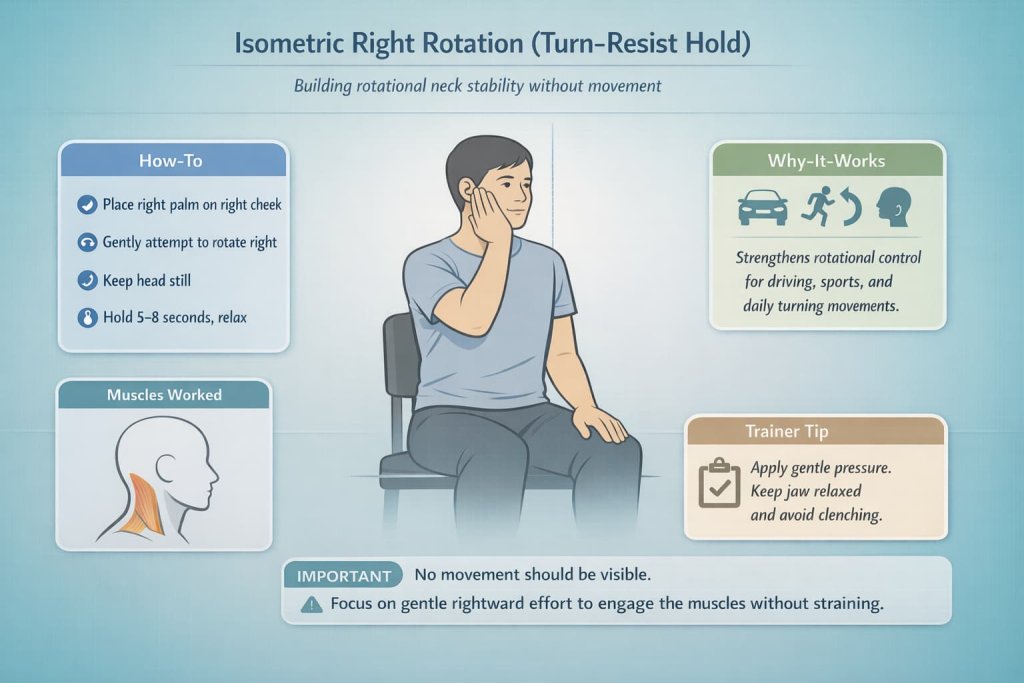 Isometric Right Rotation (Turn-Resist Hold)