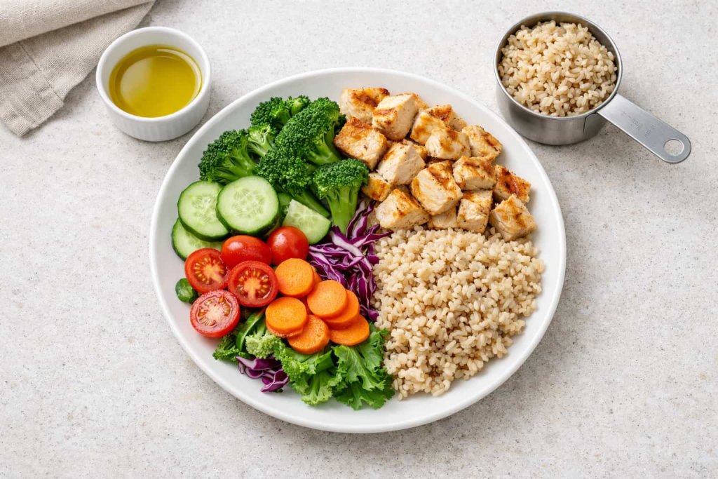 The simple “balanced plate” formula (use this all week)