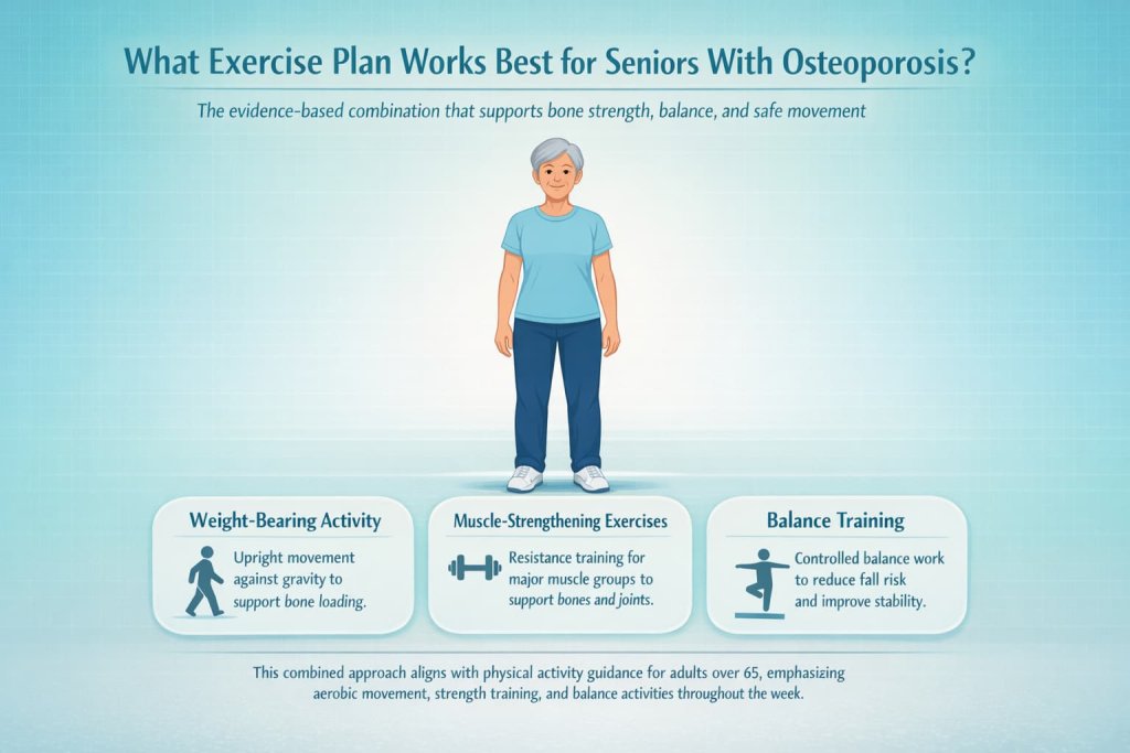 What exercise plan works best for seniors with osteoporosis