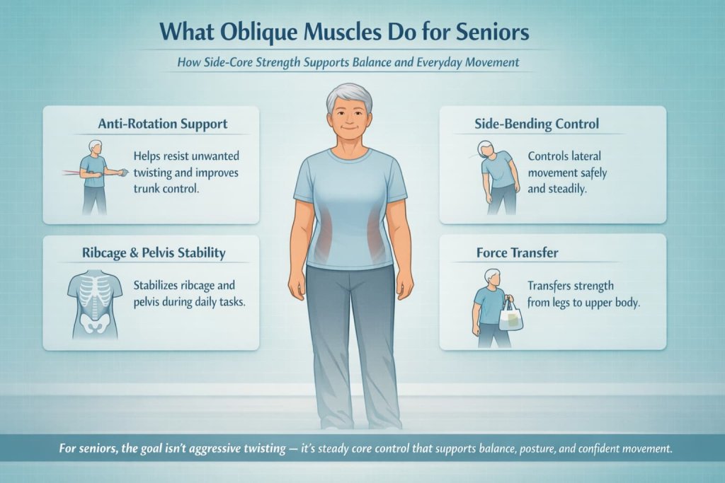 What oblique muscles do for seniors