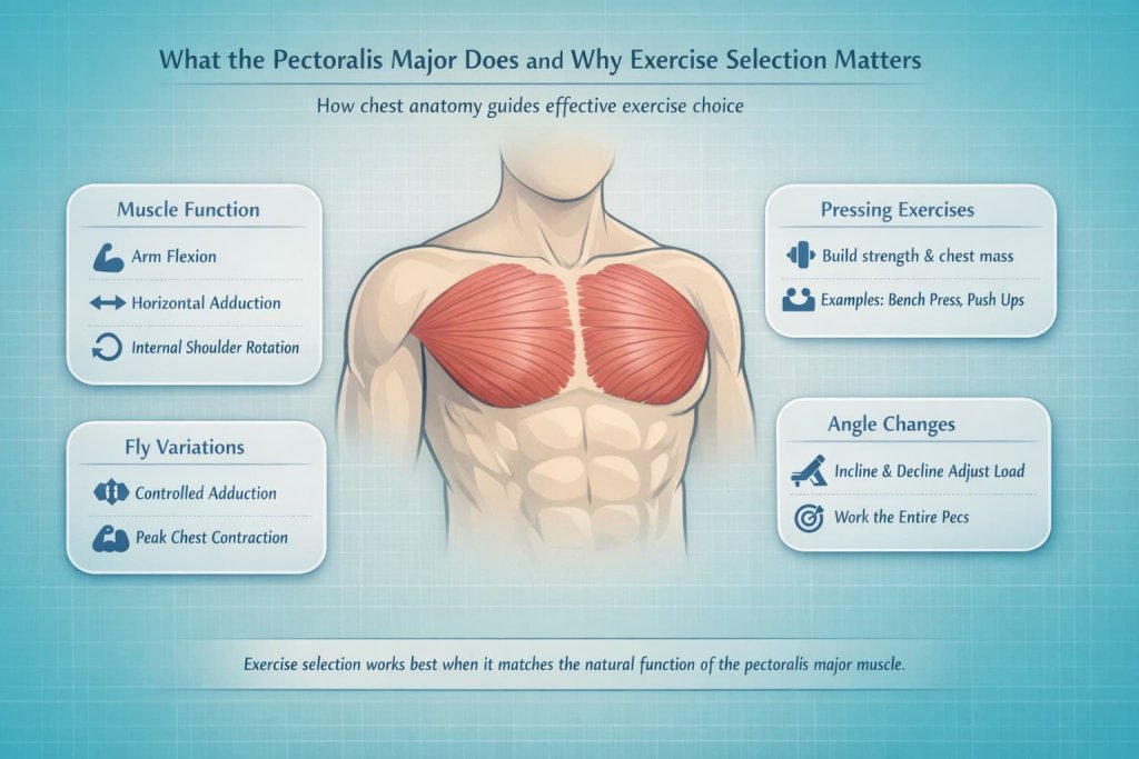 What the pectoralis major does and why exercise selection matters
