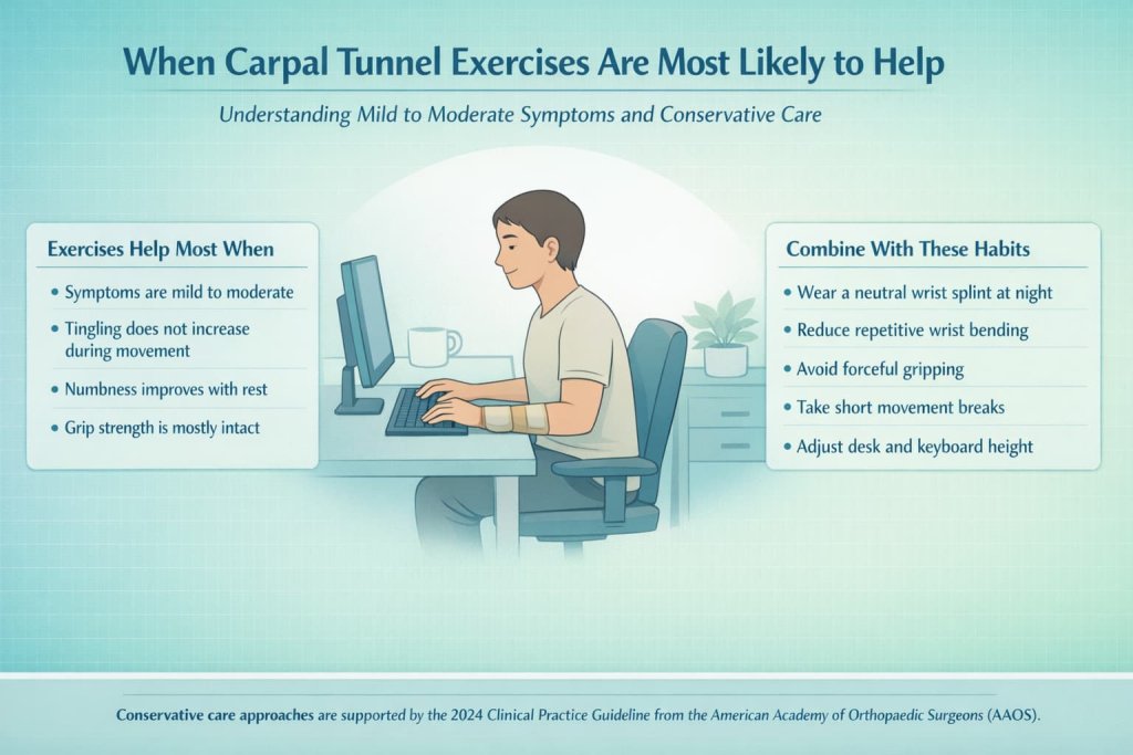 When Carpal Tunnel Exercises Are Most Likely to Help