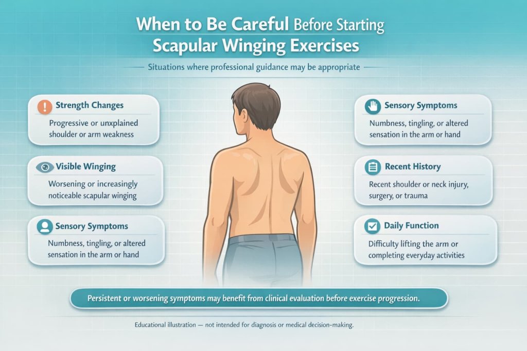 When to Be Careful Before Starting Scapular Winging Exercises