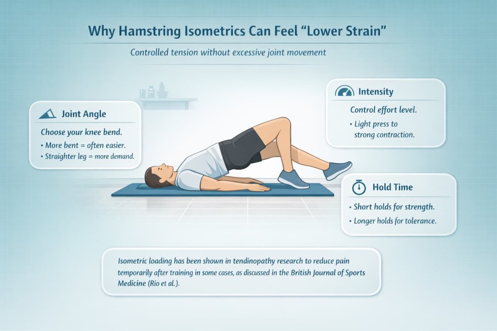 Why hamstring isometrics can feel “lower strain”