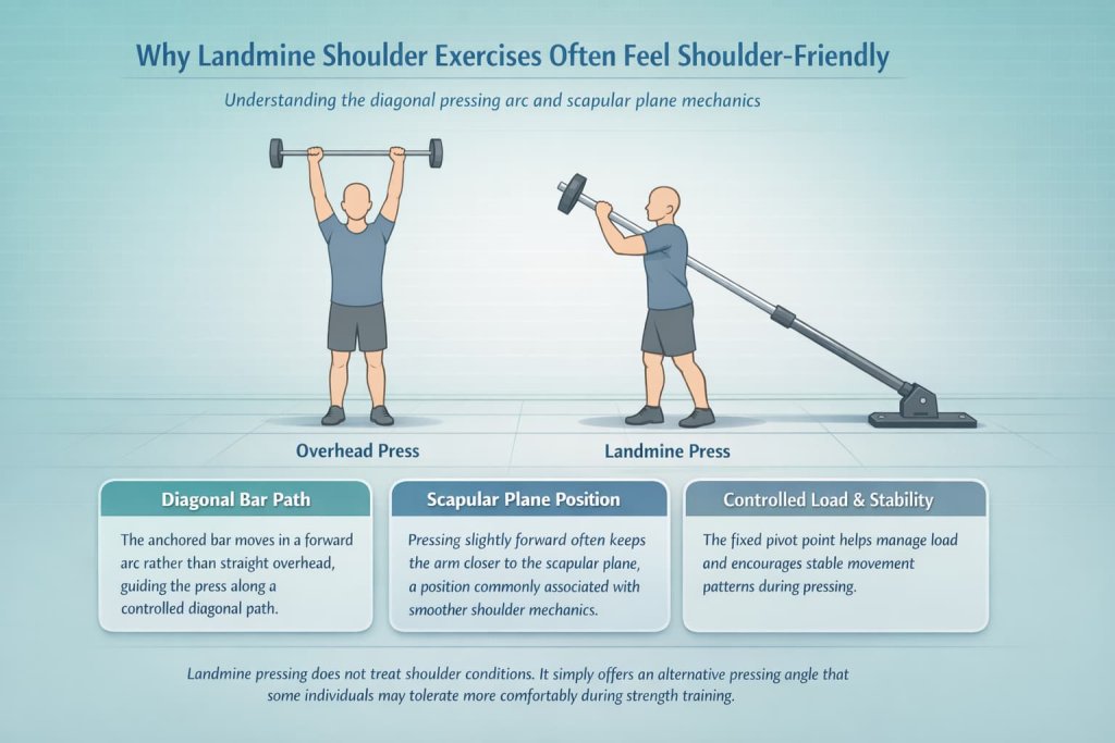 Why landmine shoulder exercises often feel shoulder-friendly