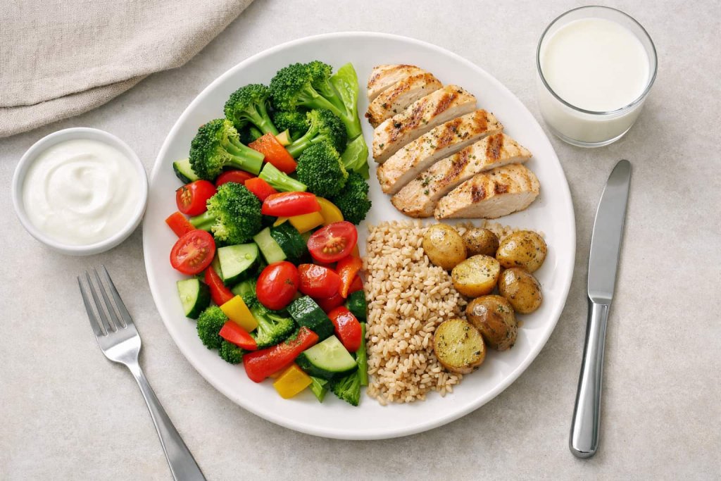 1. Build a balanced plate first