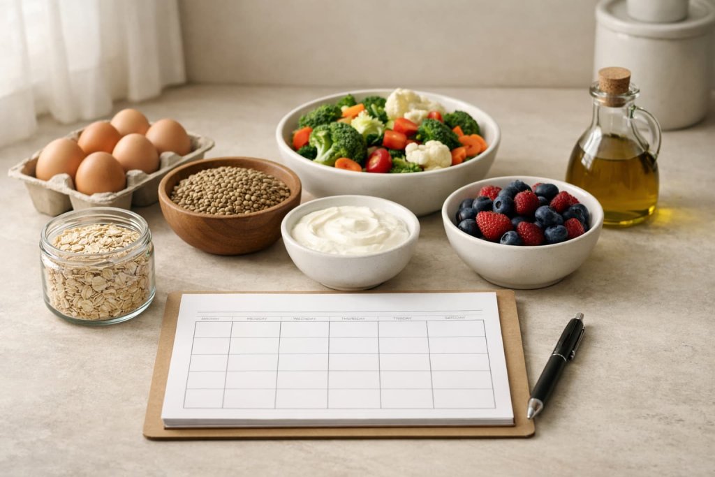 Make weight loss easier with a simple grocery list and meal templates