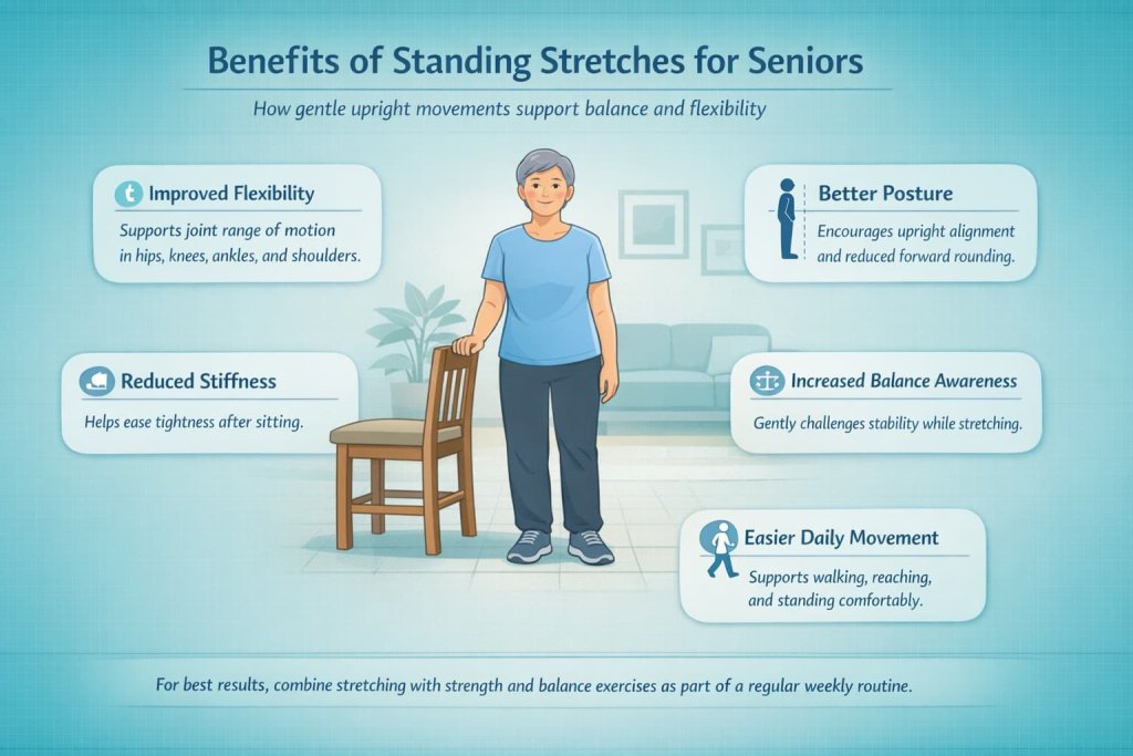 Benefits of Standing Stretches for Seniors