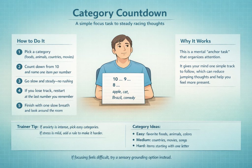 Name Five Colors grounding exercises