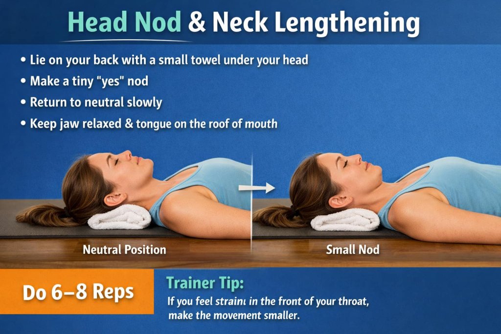 Head nod and neck lengthening (tiny range)