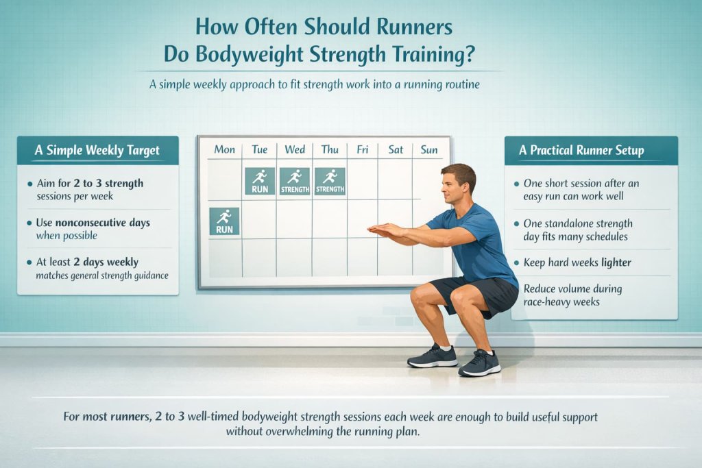 How often should runners do bodyweight strength training?