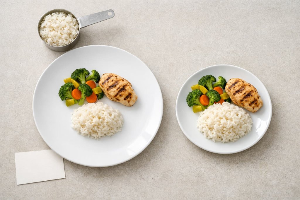 Strategy 4: Use smaller plates and bowls to reduce portion distortion