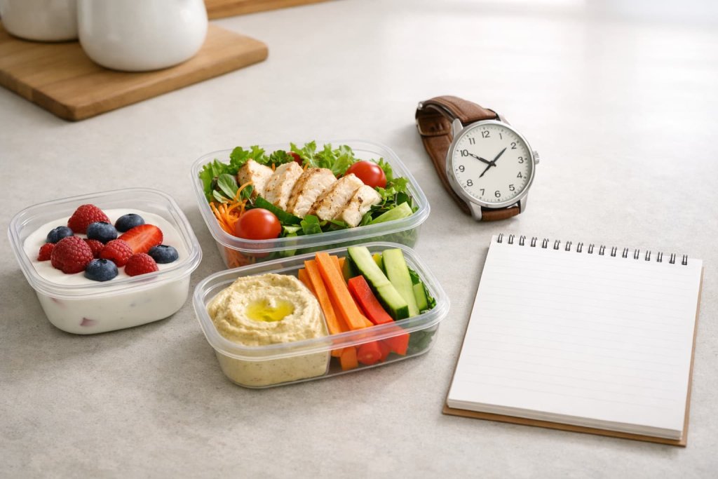 Strategy 5: Don’t arrive starving (regular meals beat all-or-nothing days)
