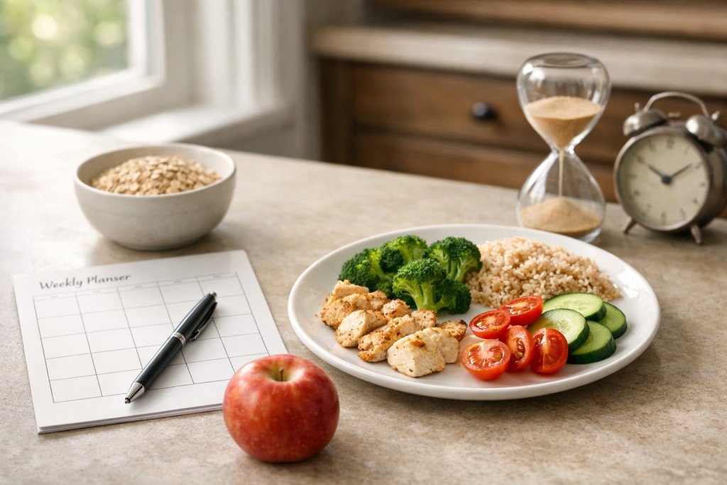 Tip 2: Aim for slow, steady fat loss (not crash dieting)