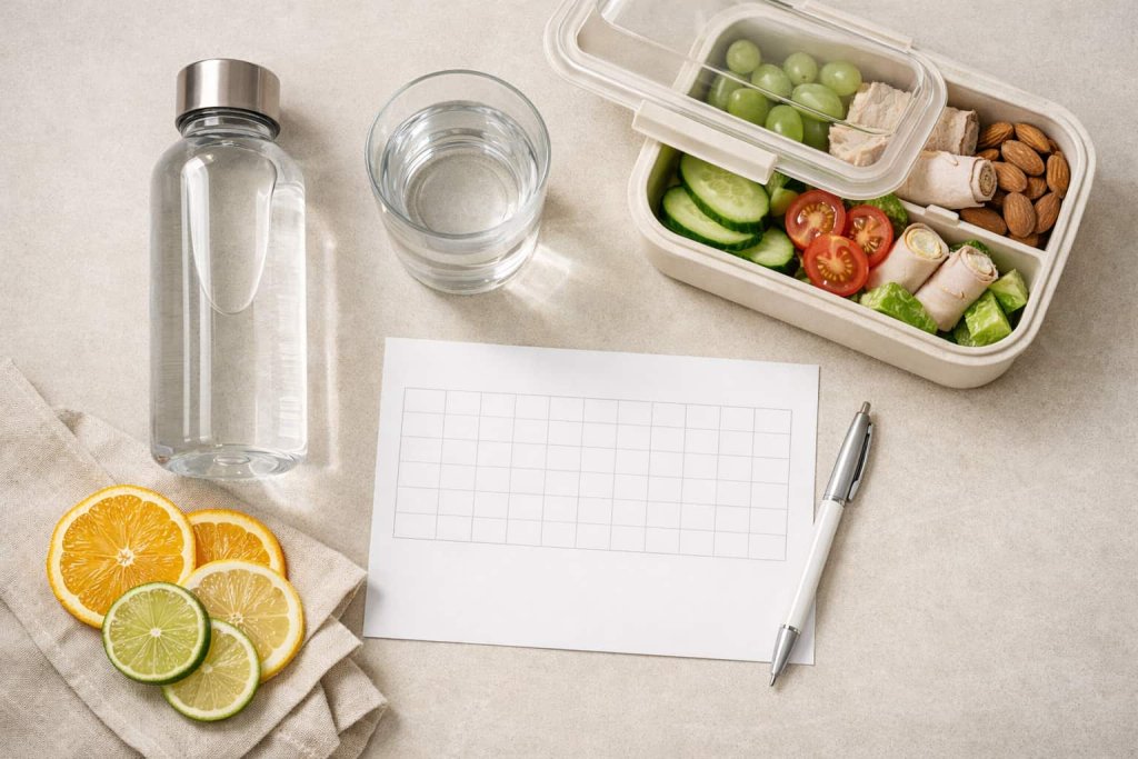 Tip 7: Hydrate consistently (and don’t “dehydrate to look lean”)