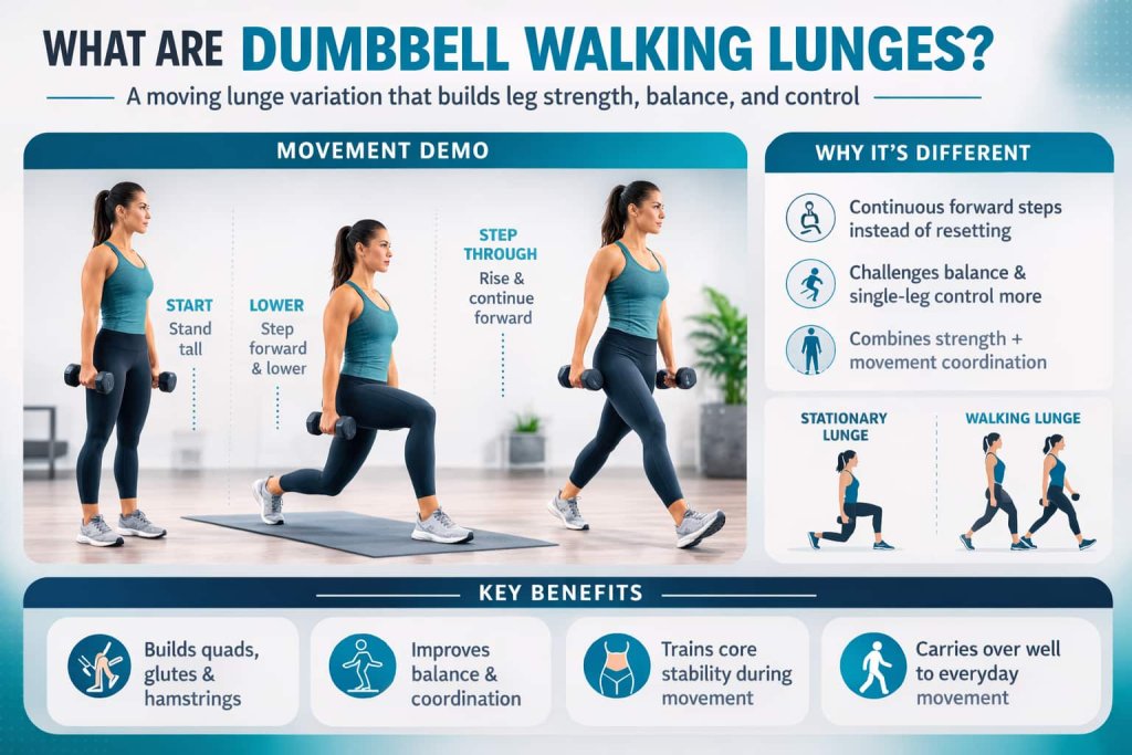 What Are Dumbbell Walking Lunges?